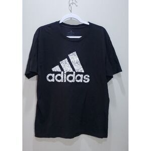 Adidas Shirt Mens Large Short Sleeve Black Top Running Sports Outdoor Tee Casual